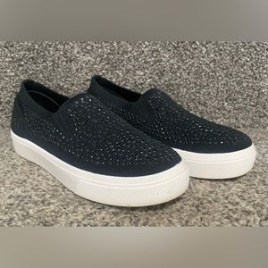 Skechers Black Poppy Studded Affair Comfort Slip On Shoes